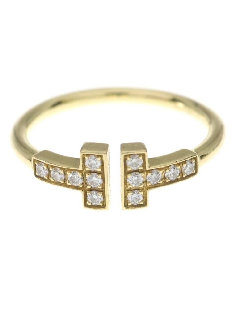 Tiffany & Co T Wire Diamond Ring Yellow Gold